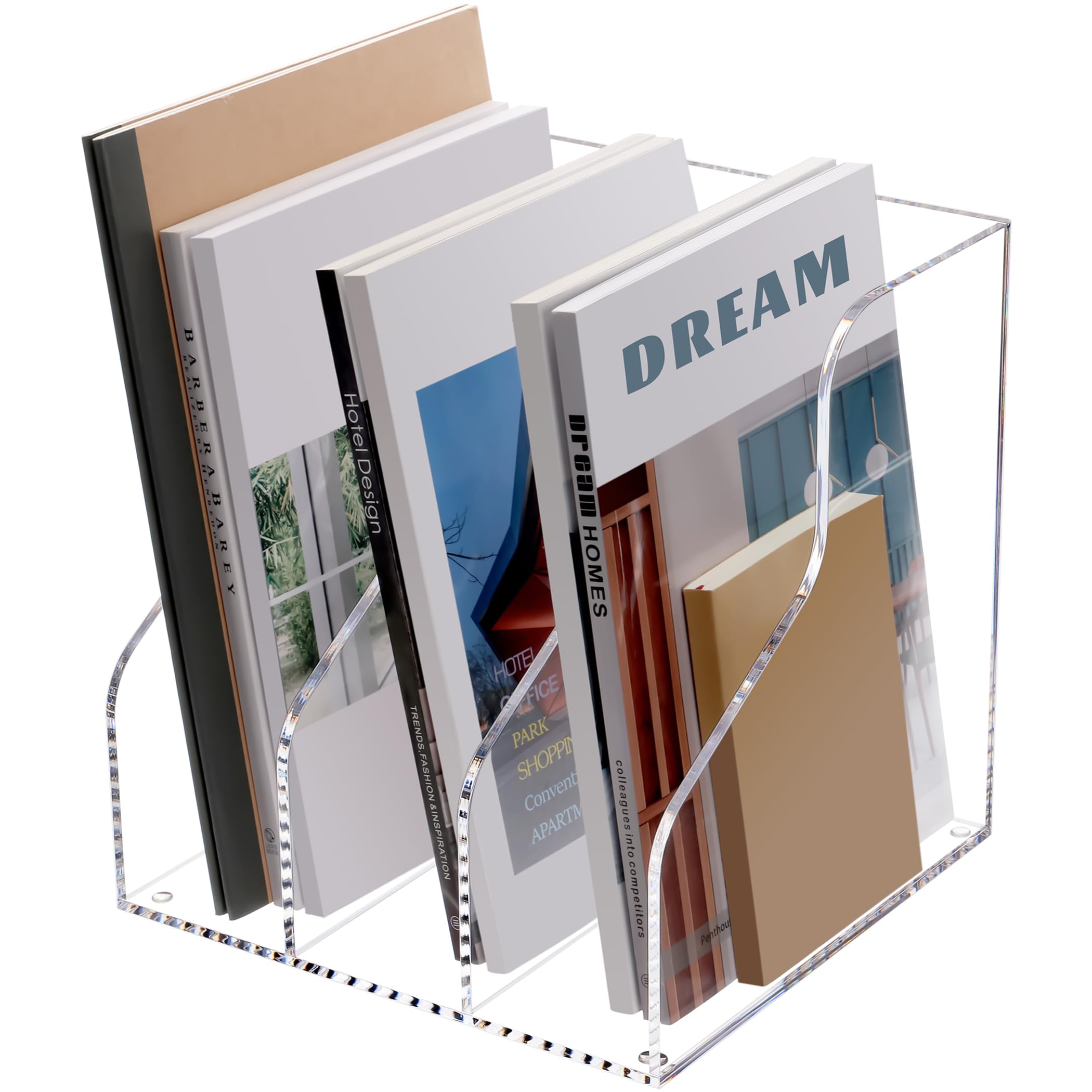 Sanrui Magazine File Holder Acrylic Magazine Rack Desk Organizer File Folder For Office Organization And Storage With 3 Vertical